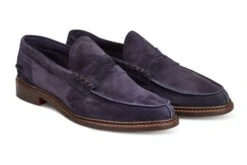 Adam Penny Loafer - Navy Suede -R E Tricker Ltd adam penny loafer navy suede 864188