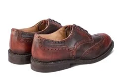 Bourton Country Shoe - Burgundy Cross Hatch -R E Tricker Ltd bourton country shoe burgundy cross hatch 151468