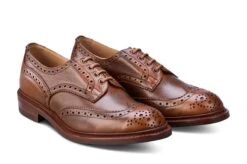 Bourton Country Shoe - Tan Cross Hatch -R E Tricker Ltd bourton country shoe tan cross hatch 850423