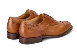Cambridge JS9518 Brogue Toecap Oxford City Shoe - Beechnut (Multiple Width Fittings) -R E Tricker Ltd cambridge js9518 brogue toecap oxford city shoe beechnut multiple width fittings 301319