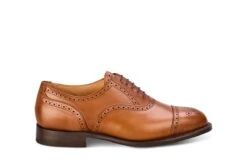 Cambridge JS9518 Brogue Toecap Oxford City Shoe - Beechnut (Multiple Width Fittings)