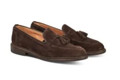 Elton Tassel Loafer - Coffee Suede -R E Tricker Ltd elton tassel loafer coffee suede 921893