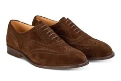 Epsom JS9524 Brogue Oxford City Shoe - Chocolate (Multiple Width Fittings) -R E Tricker Ltd epsom js9524 brogue oxford city shoe chocolate multiple width fittings 247966