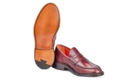 Eva Penny Loafer - Burgundy Cutter -R E Tricker Ltd eva penny loafer burgundy cutter 214067