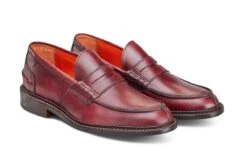 Eva Penny Loafer - Burgundy Cutter -R E Tricker Ltd eva penny loafer burgundy cutter 633001