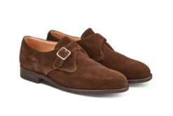 Mayfair Single Buckle Monk Shoe - Chocolate Suede 7 Mayfair Single Buckle Monk Shoe - Chocolate Suede -R E Tricker Ltd mayfair single buckle monk shoe chocolate suede 408058