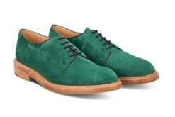 Robert Derby Shoe - Bright Green Castorino Suede -R E Tricker Ltd robert derby shoe bright green castorino suede 314942