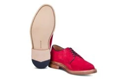 Robert Derby Shoe - Bright Red Castorino Suede -R E Tricker Ltd robert derby shoe bright red castorino suede 636021