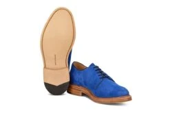 Robert Derby Shoe - Electric Blue Castorino Suede -R E Tricker Ltd robert derby shoe electric blue castorino suede 542880