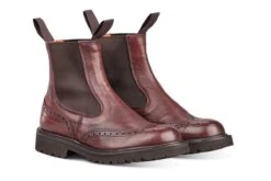 Silvia Country Dealer Boot - Olivvia Deerskin - Burgundy -R E Tricker Ltd silvia country dealer boot olivvia deerskin burgundy 184322