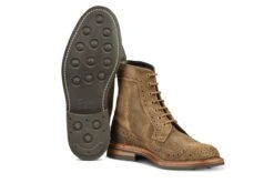 Simon Longwing Brogue Boot - Peanut Reverse Suede -R E Tricker Ltd simon longwing brogue boot peanut reverse suede 865616