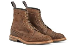 Simon Longwing Brogue Boot - Ridge Reverse Suede -R E Tricker Ltd simon longwing brogue boot ridge reverse suede 769716