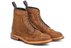 Simon Longwing Brogue Boot - Snuff Repello Suede -R E Tricker Ltd simon longwing brogue boot snuff repello suede 332632