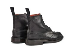 Stephy Brogue Boot - Black -R E Tricker Ltd stephy brogue boot black 600526