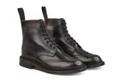 Stephy Brogue Boot - Black -R E Tricker Ltd stephy brogue boot black 905209