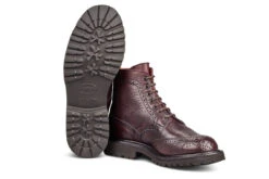 Stephy Brogue Boot - Olivvia Deerskin - Burgundy -R E Tricker Ltd stephy brogue boot olivvia deerskin burgundy 107161