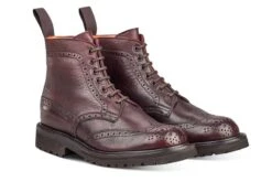 Stephy Brogue Boot - Olivvia Deerskin - Burgundy -R E Tricker Ltd stephy brogue boot olivvia deerskin burgundy 291648