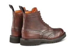 Stephy Brogue Boot - Olivvia Deerskin - Chestnut Burnished -R E Tricker Ltd stephy brogue boot olivvia deerskin chestnut burnished 234633