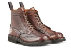 Stephy Brogue Boot - Olivvia Deerskin - Chestnut Burnished -R E Tricker Ltd stephy brogue boot olivvia deerskin chestnut burnished 599489