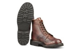 Stephy Brogue Boot - Olivvia Deerskin - Chestnut Burnished -R E Tricker Ltd stephy brogue boot olivvia deerskin chestnut burnished 912155