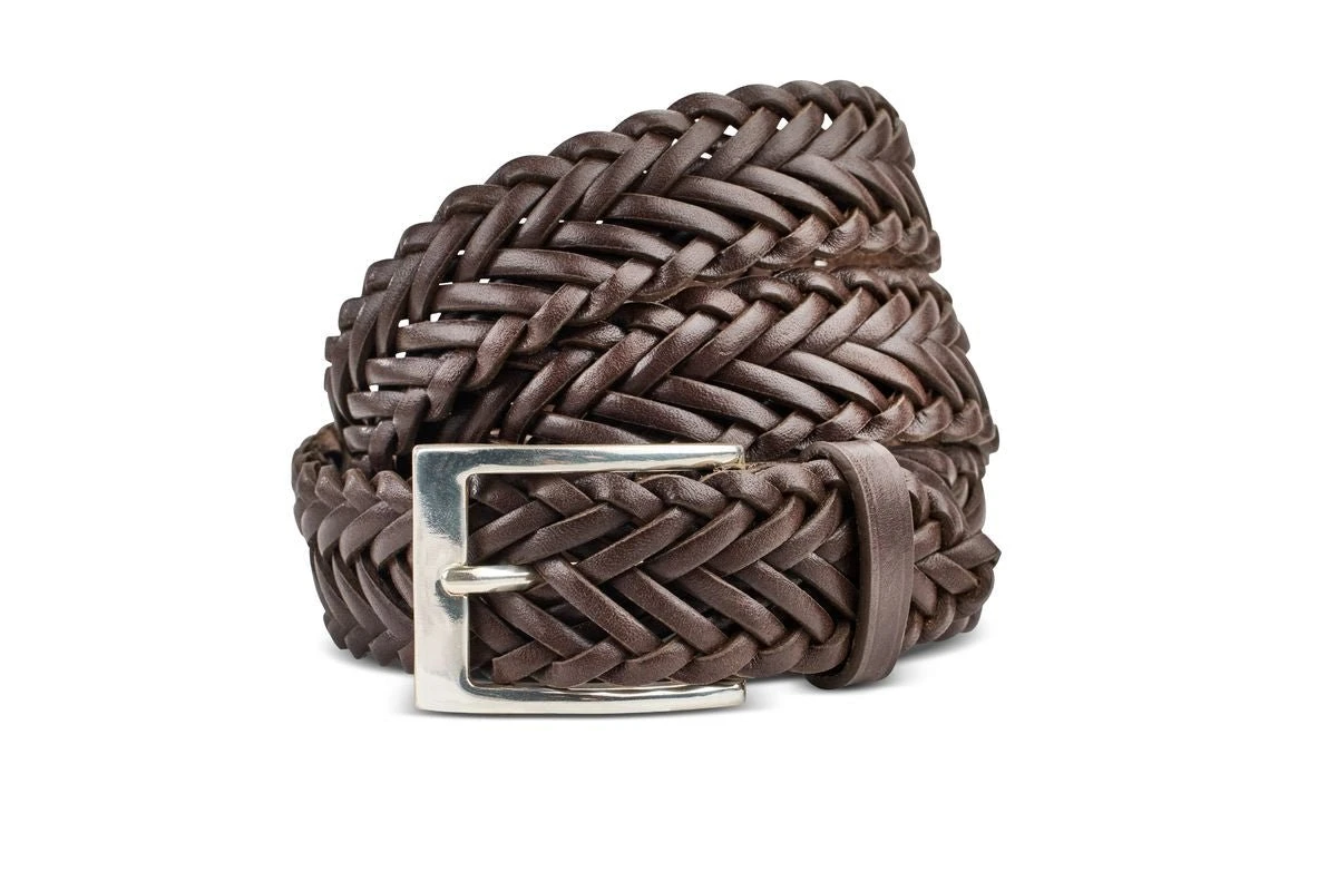 TRICKER'S LEATHER PLAITED BELT - Brown 1 TRICKER'S LEATHER PLAITED BELT - Brown