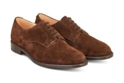 Wiltshire Plain Derby City Shoe - Chocolate Repello Suede -R E Tricker Ltd wiltshire plain derby city shoe chocolate repello suede 367840