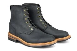 Wychwood Logger Boot - Black Horween Chamois (Tricker's Exclusive) -R E Tricker Ltd wychwood logger boot black horween chamois 515239