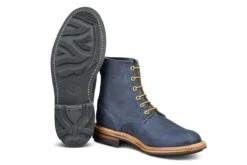 Wychwood Logger Boot - Navy Horween Chamois (Tricker's Exclusive) -R E Tricker Ltd wychwood logger boot navy horween chamois 324530